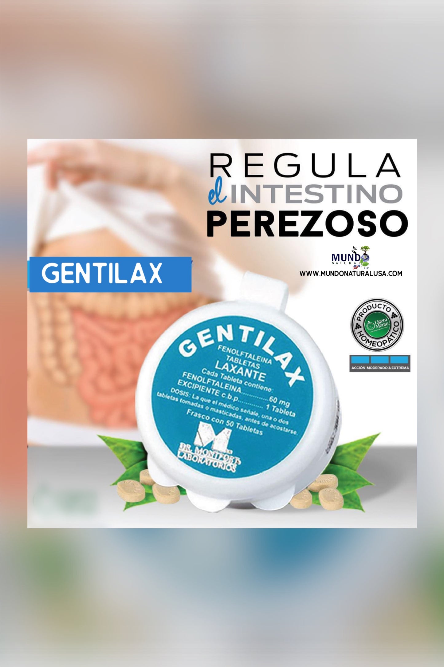 Gentilax - REGULA LINTESTINO PEREZOSO - producto homeopático