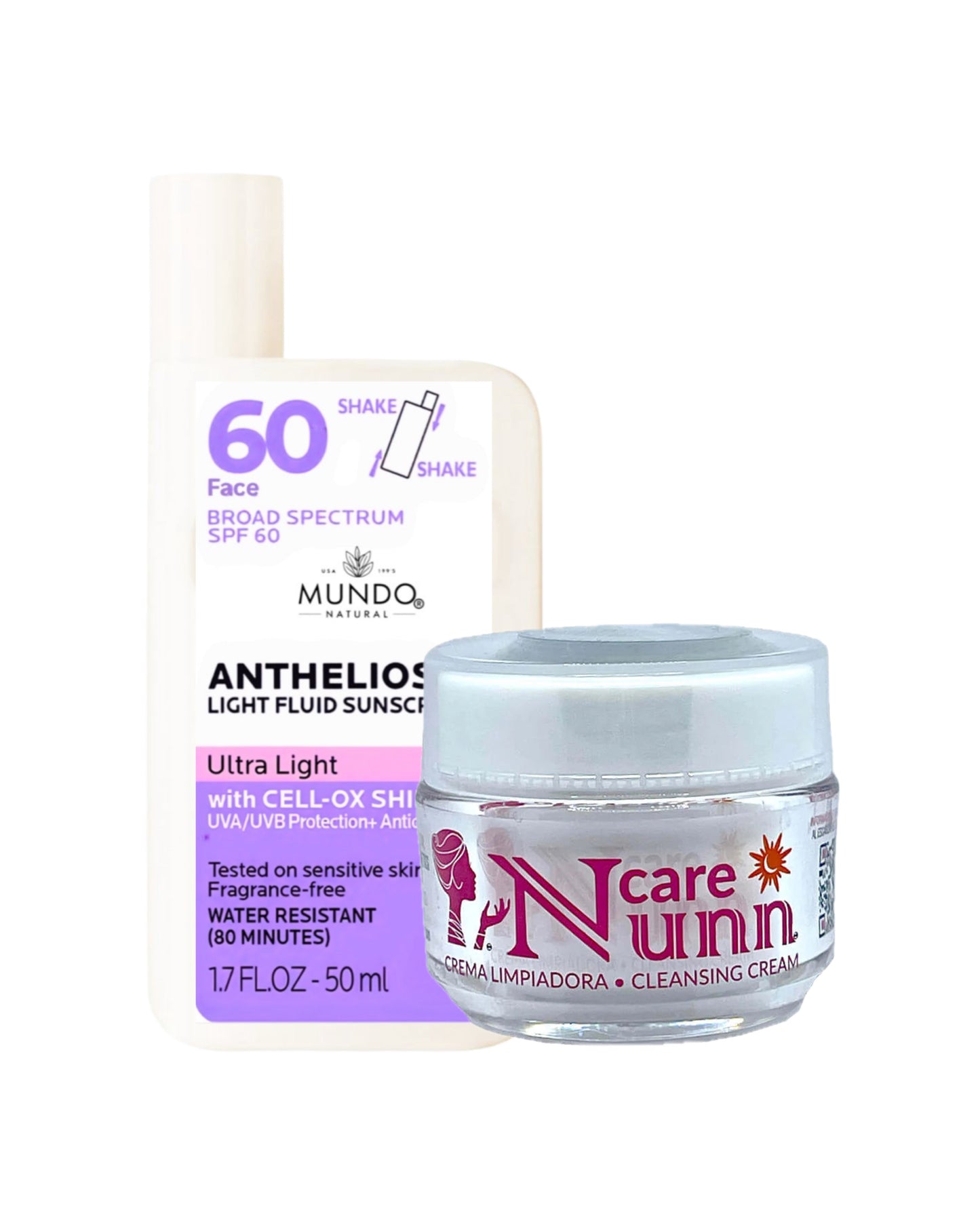 NunnCare crema facial + Bloqueador solar para rostro FPS 50 liquido