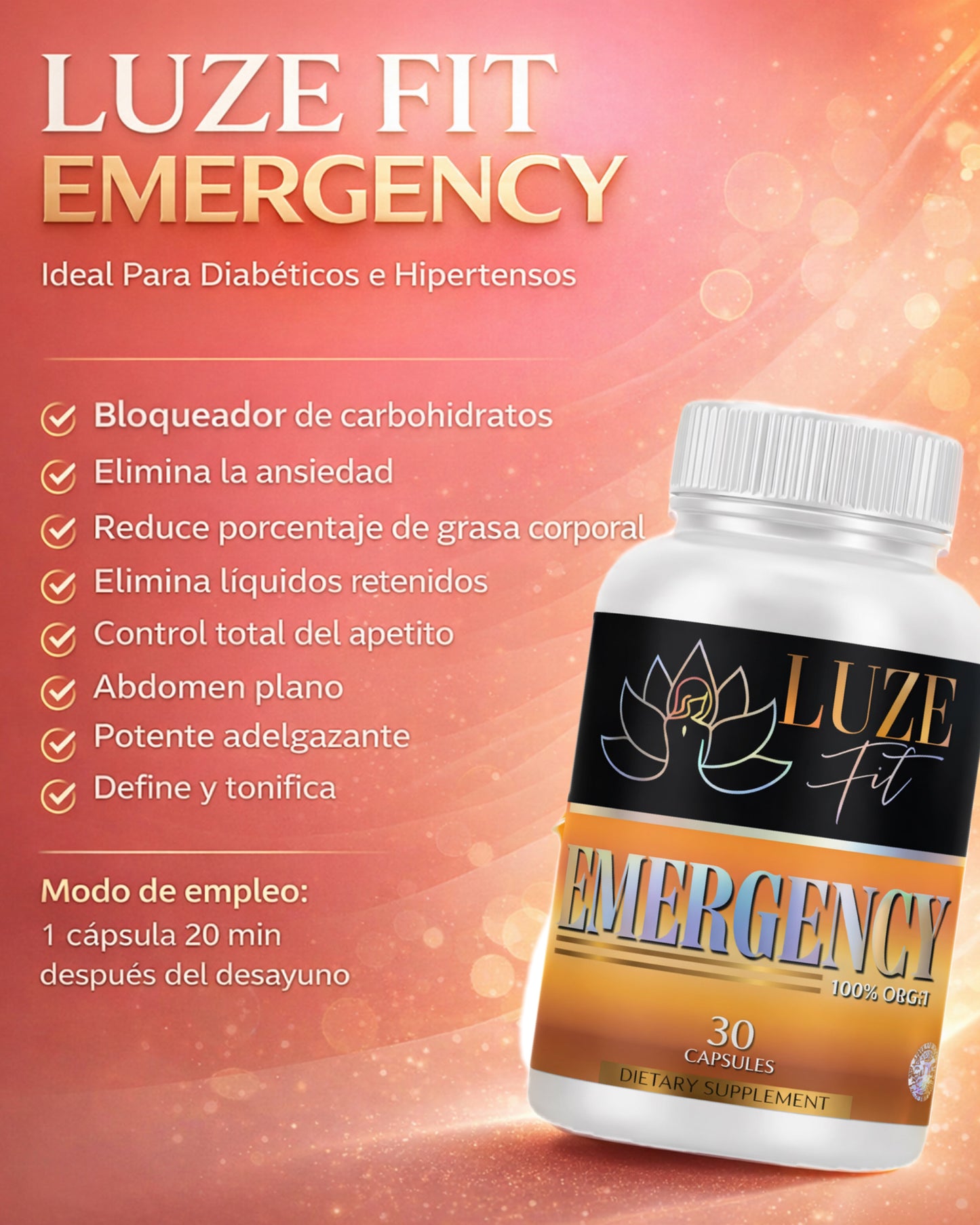 LUZE FIT EMERGENCY Para Diabéticos e Hipertensos