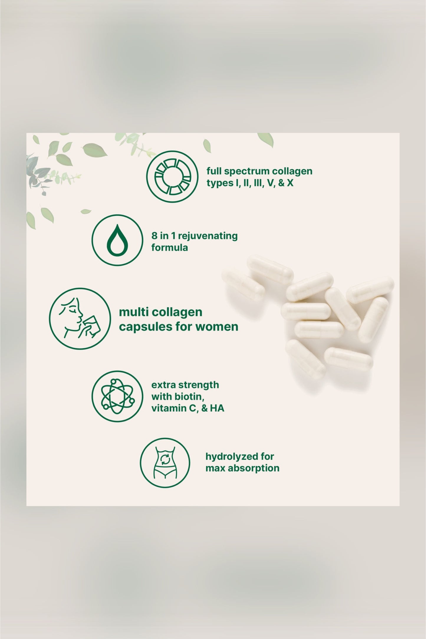 Colageno Múltiple de Micro Ingredients - Multi Collagen Peptides 120 Cap