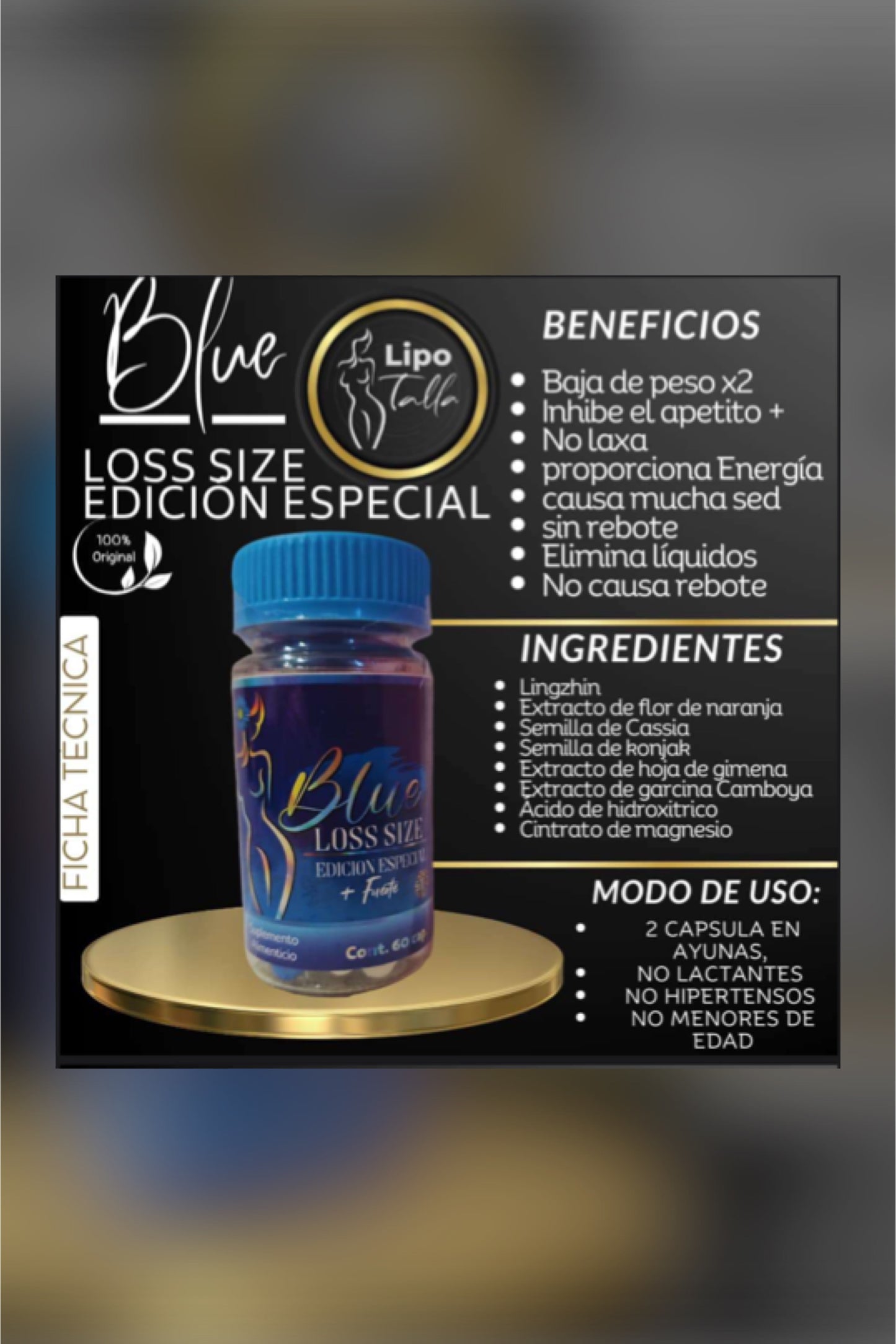 Lipo Talla Blue Loss Size Edicion Especial