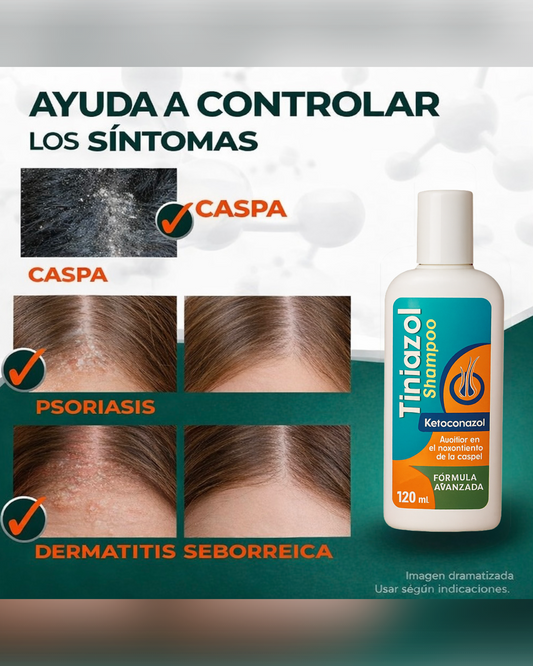 Shampoo Tiniazol - caspa, dermatitis y seborreica.