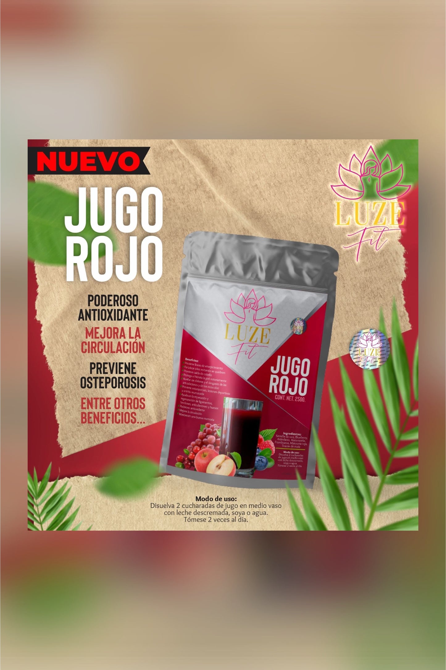 Luze Fit Jugo Rojo