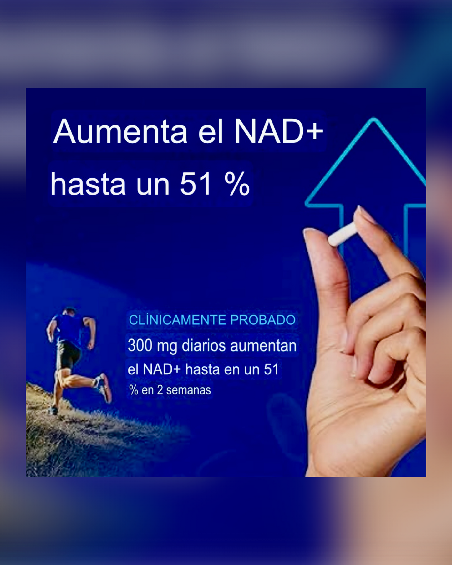 NAD - Resveratrol Berberina Ácido Hialurónico 500 mg Anti-envejecimiento