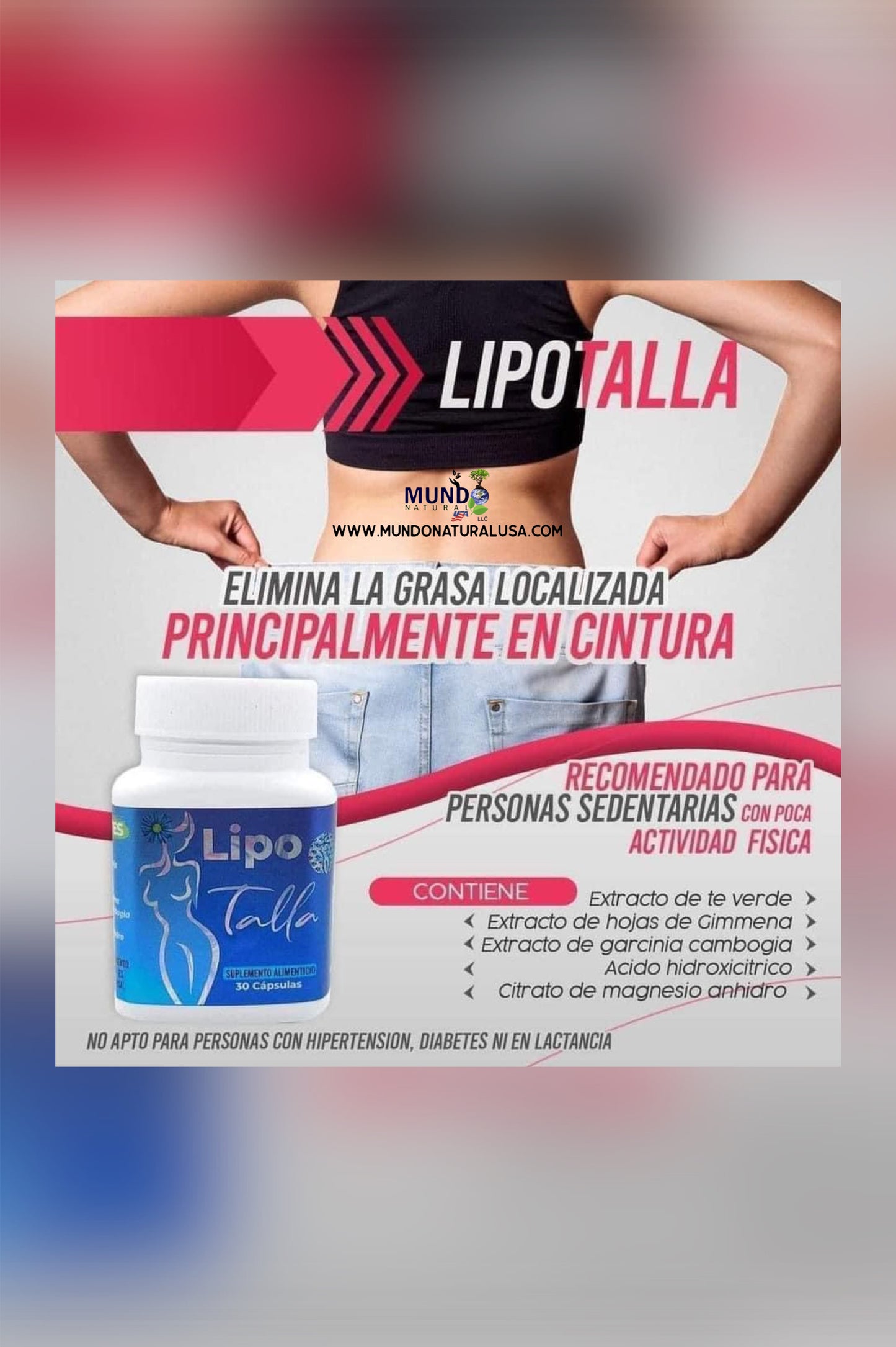Lipo Talla azul de dia perdida de peso y tallas