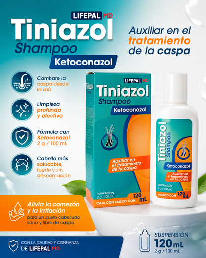 Shampoo Tiniazol - caspa, dermatitis y seborreica.