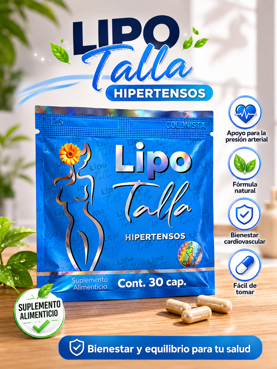 LipoTalla Hipertensos - diseñado para personas con alta presión y diabetes