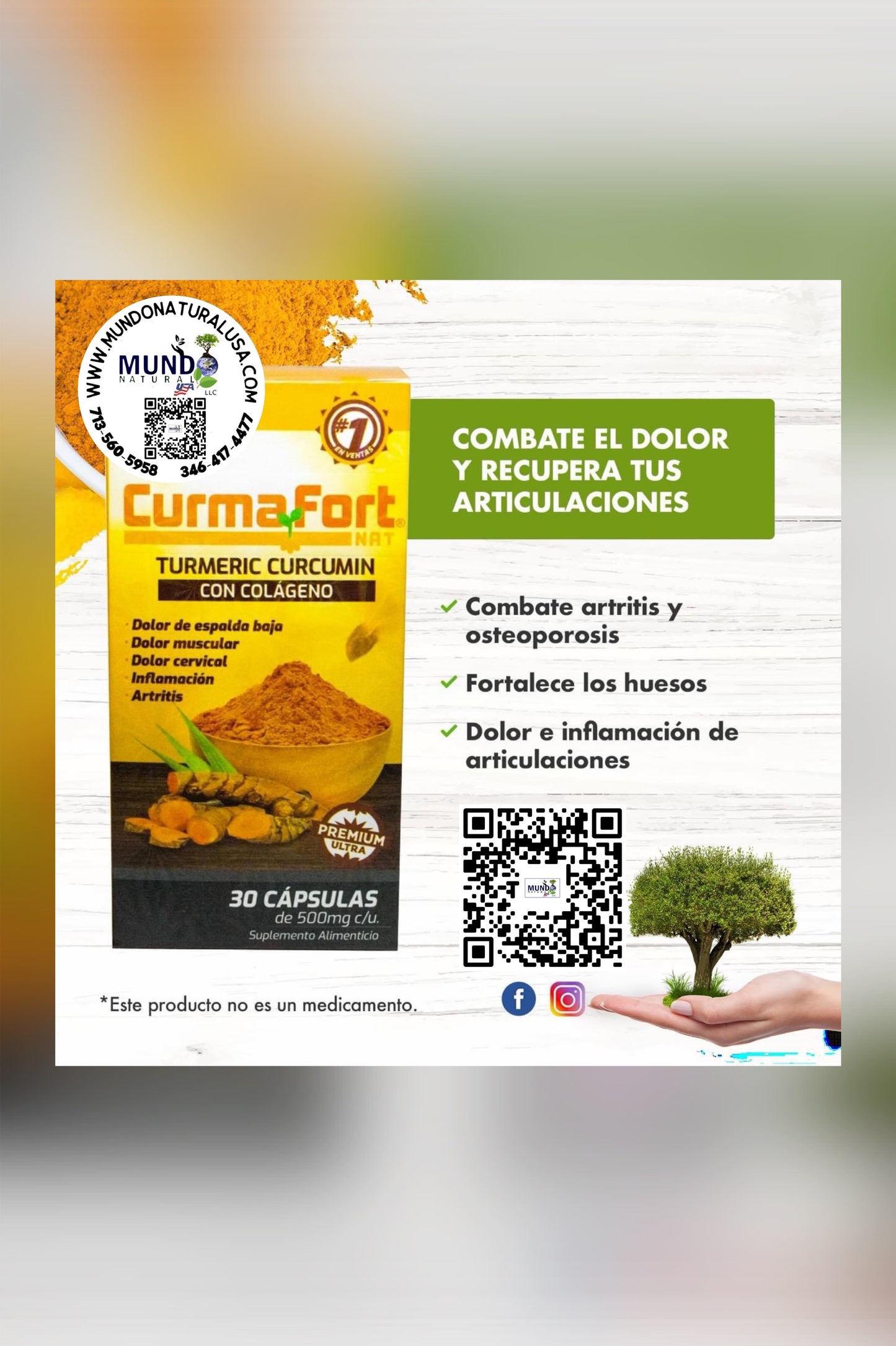 CurmaFort Nat Turmeric Curcumina con Colágeno