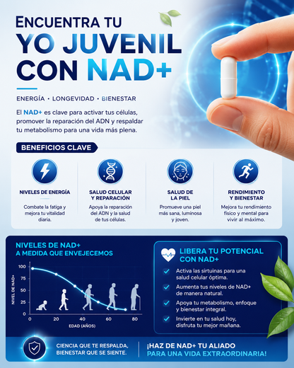 NAD - Resveratrol Berberina Ácido Hialurónico 500 mg Anti-envejecimiento