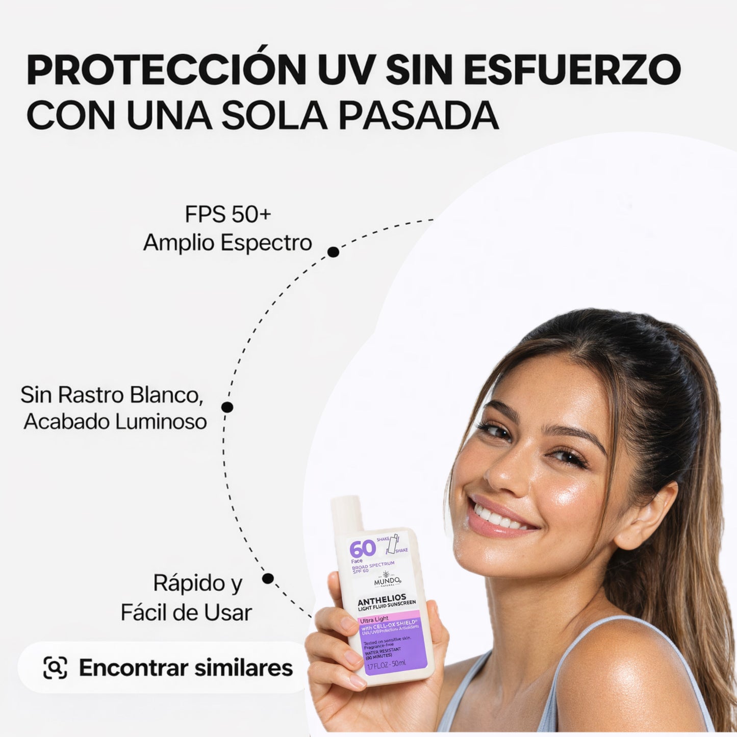 Bloqueador solar para rostro 60 FPS liquido - Linea Premium