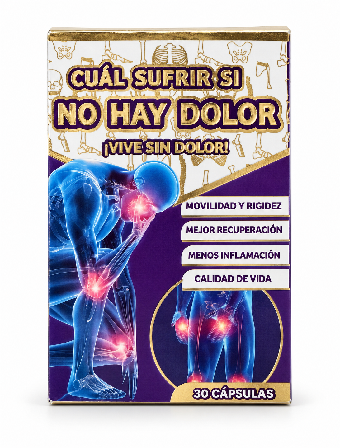 Vive sin Dolor Cuál Sufrir Si No Hay Dolor | Suplemento alimenticio, 30 cápsulas