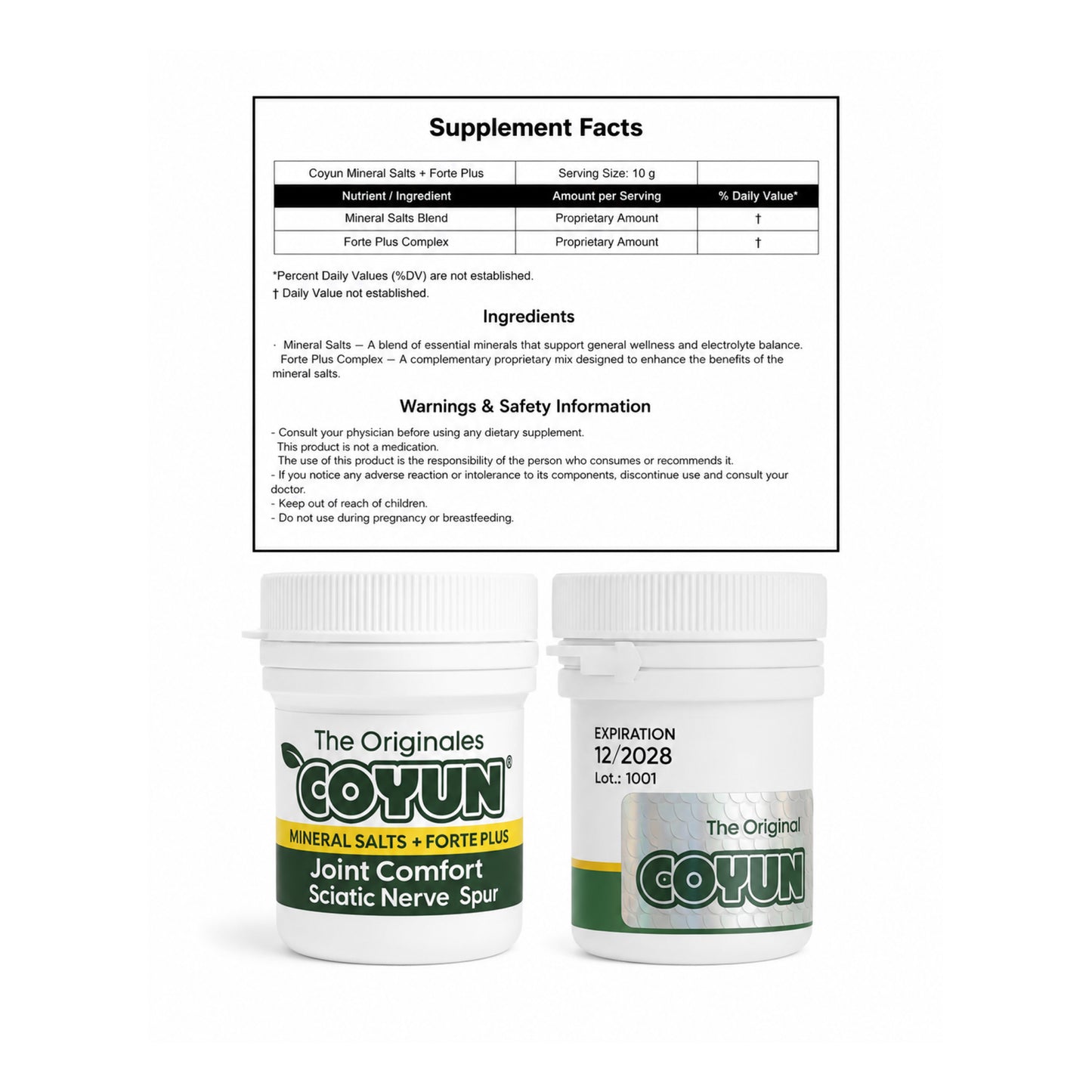 Coyun Sales Minerales Forte Plus | Suplemento Mineral Tradicional | 60 Cápsulas