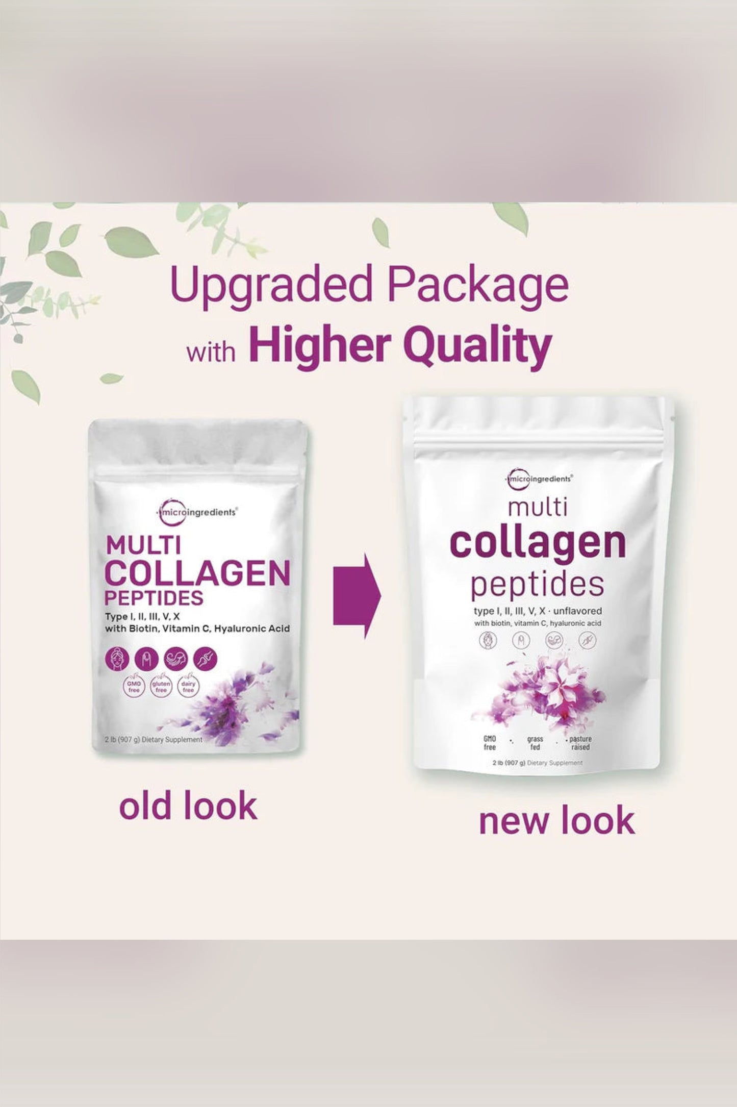 Colageno Múltiple de Micro Ingredients - Multi Collagen Peptides 1lb