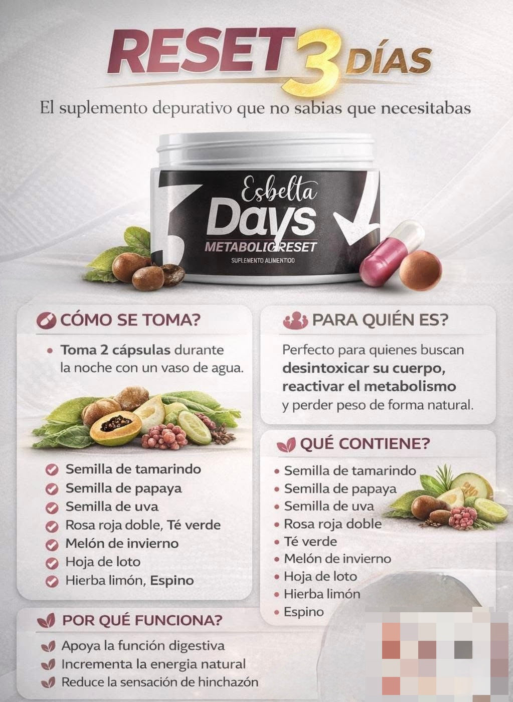 Esbelta 3 Days Metabolic - Reseteo Metabolico