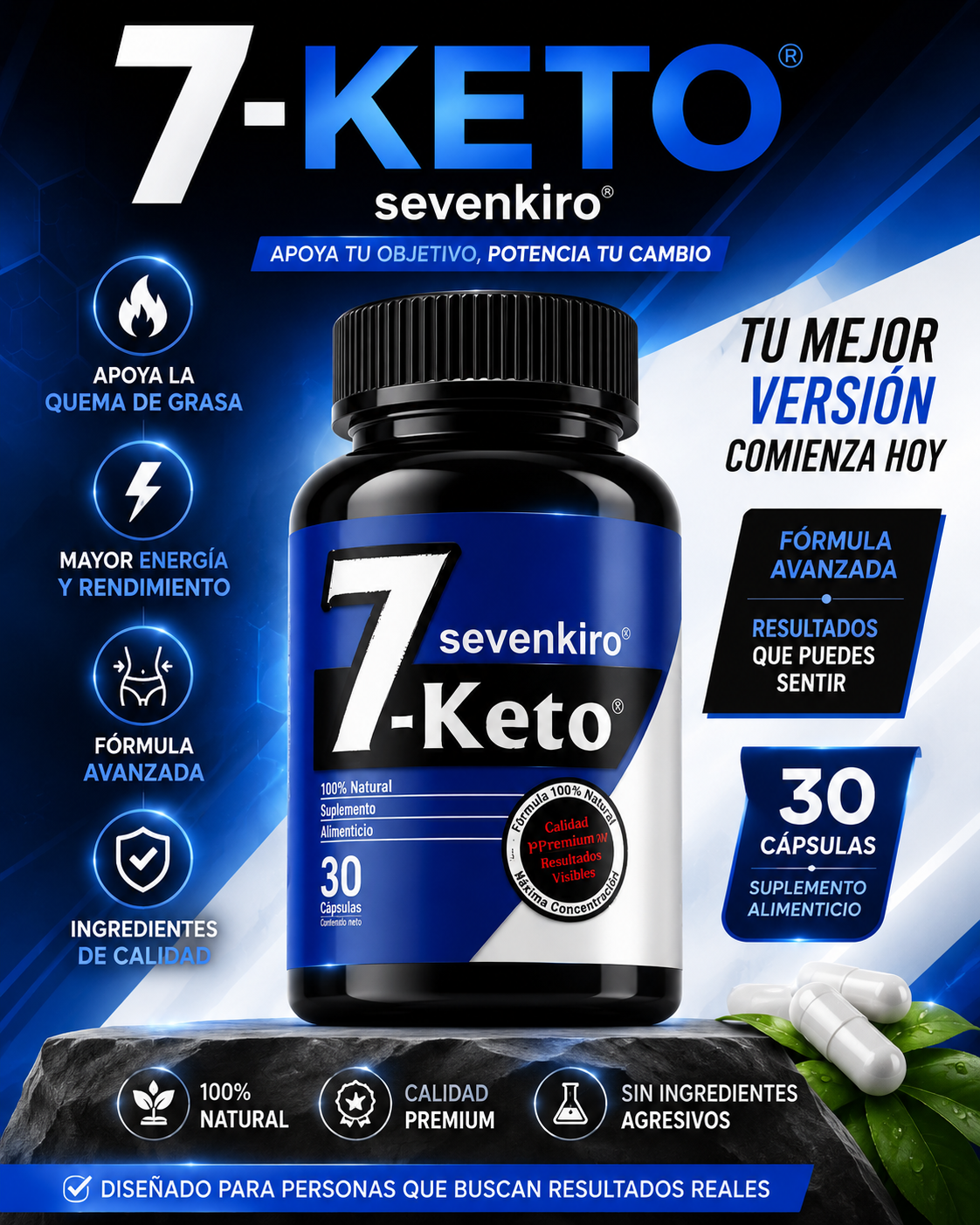 7 Keto Sevenkiro - Triplica el efecto de una dieta