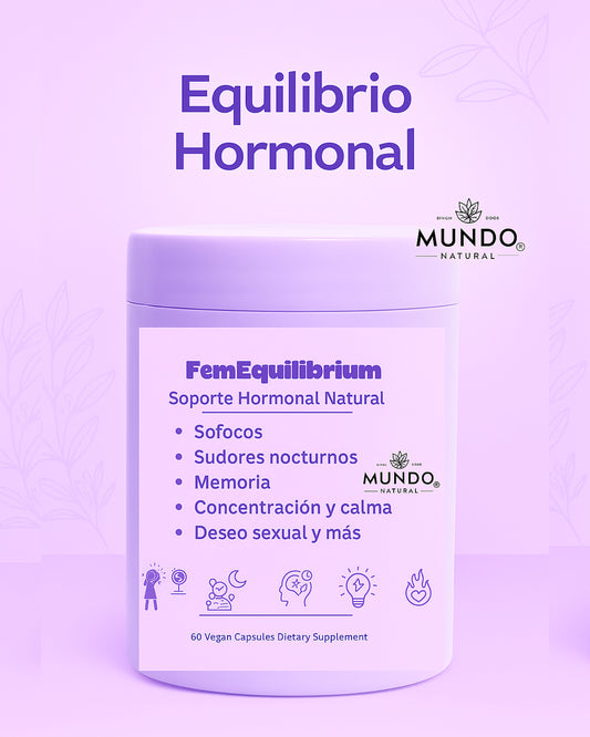 FemEquilibrium -Equilibrio Hormonal Sudores nocturnos, Memoria, Concentración y calma, Deseo sexual y más.