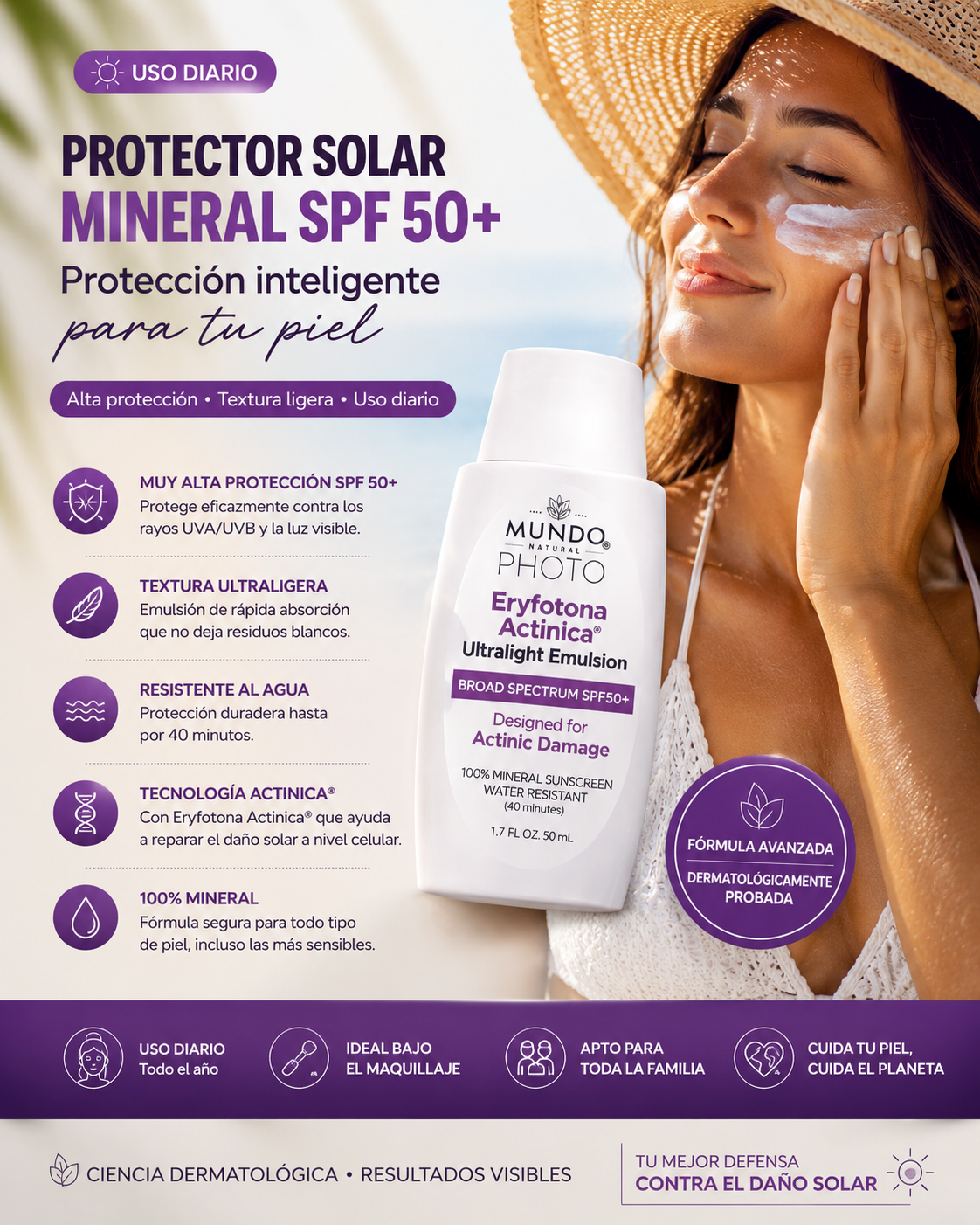 Bloqueador solar - Photo MINERAL SUNSCREEN
WATER RESISTANT