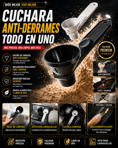 Cuchara medidora premium para proteína en polvo, suplementos y café | 2 Cucharas de grado alimenticio libre de BPA