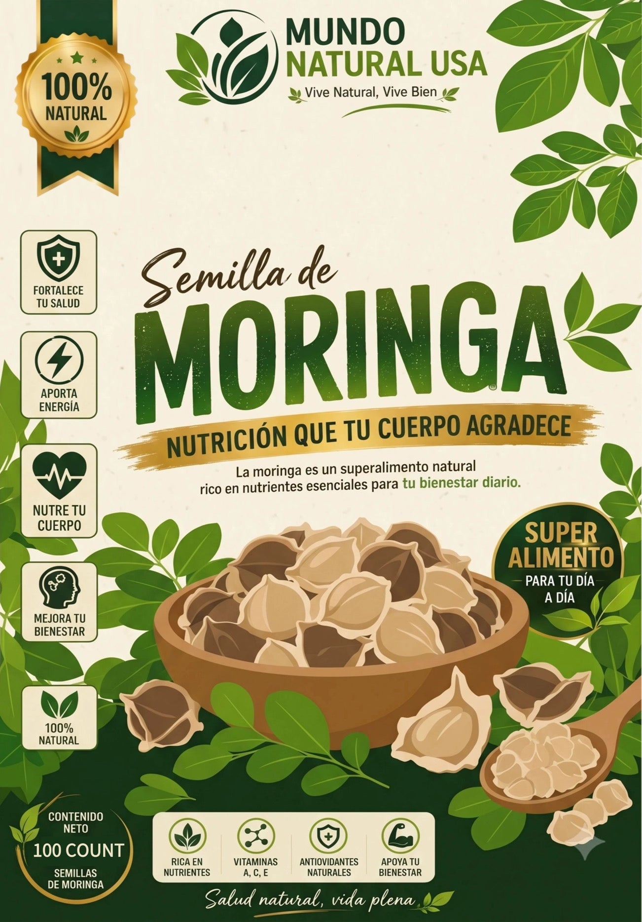 Semilla de Moringa Oleifera | Orgánica