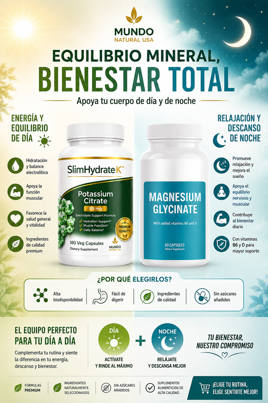 Kit SlimHydrate K™ potasio + Magnesium Glycinate | Soporte de Hidratación, Electrolitos y Descanso