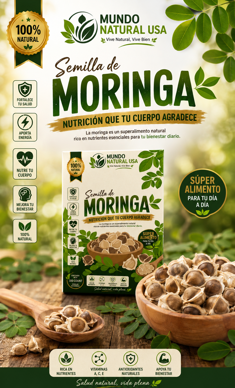 Semilla de Moringa Oleifera | Orgánica