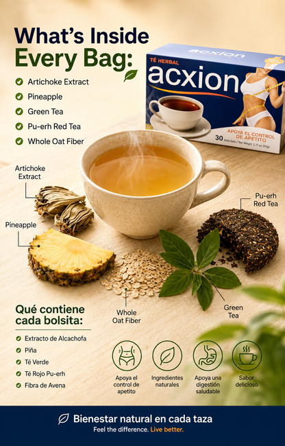 Acxion Tea Herbal Tea | Mezcla Herbal con Piña y Alcachofa