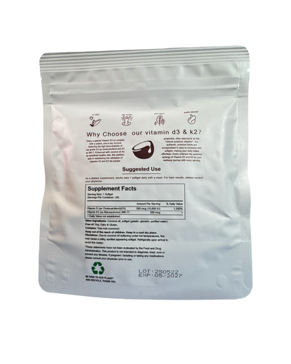 D3 + K2 Vitamin Supplement Softgels