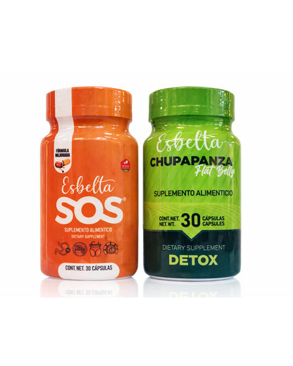 Esbelta Sos + Detox Chupapanza flat belly - diseñado para personas con alta presión y diabetes