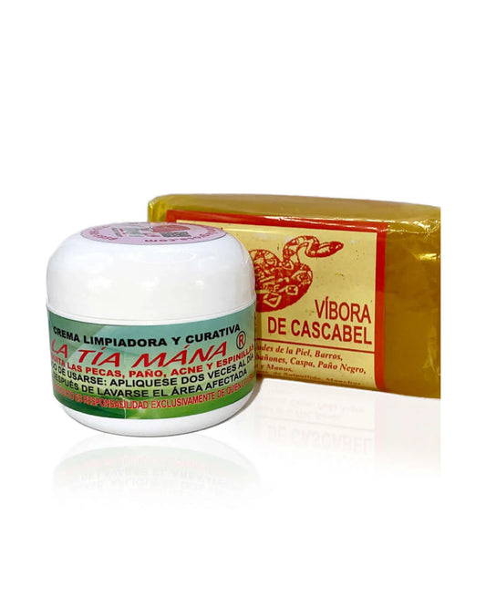 La Tía Mana crema facial + jabón aceite de vibora de cascabel