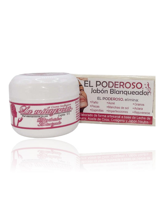 La Milagrosa Crema facial + jabón el poderoso