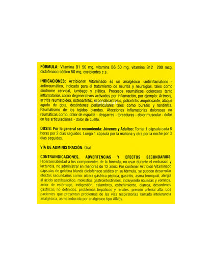 Artribion Vitaminado gelcaps Biokemical Display