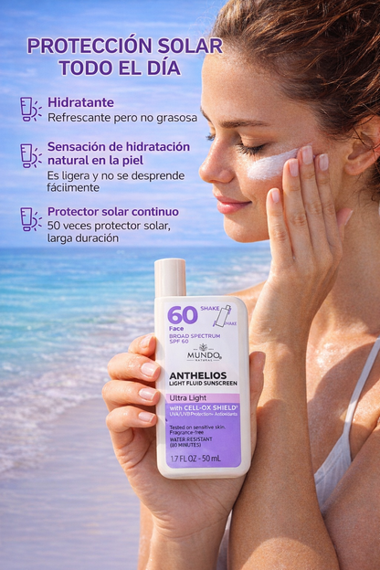 Bloqueador solar para rostro 60 FPS liquido - Linea Premium