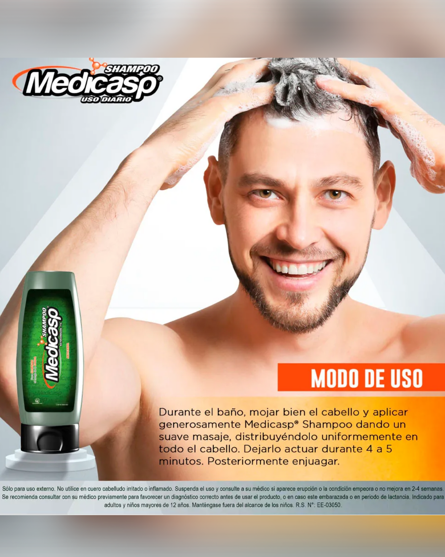 Medicasp Shampoo Anticaspa - Ayuda en la eliminación del hongo de la caspa