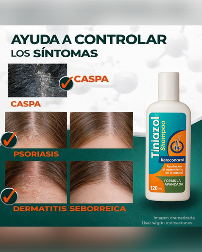 Shampoo Tiniazol - caspa, dermatitis y seborreica.
