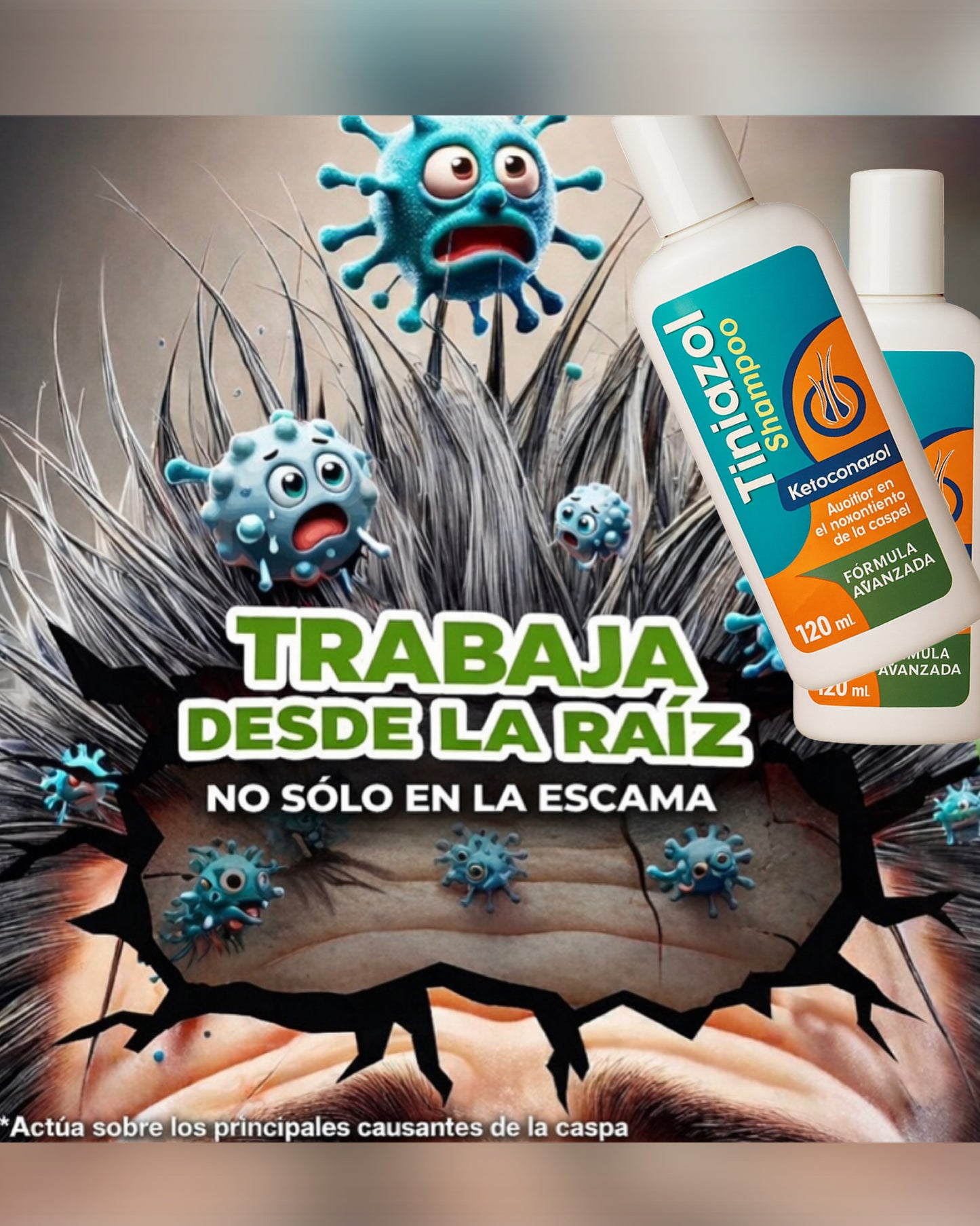 Shampoo Tiniazol - caspa, dermatitis y seborreica.