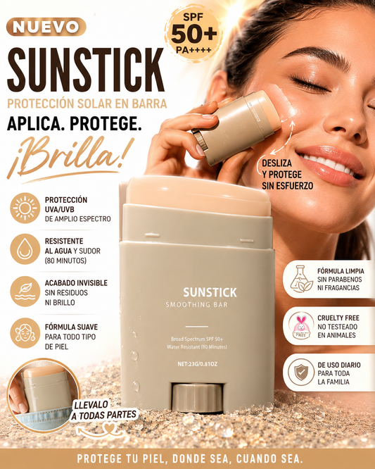 Sunstick SPF 50+ Smoothing Bar | Broad Spectrum Sunscreen Stick | Water Resistant 80 Minutes | Lightweight Invisible Finish | 23g