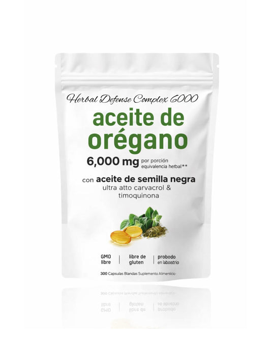 Herbal Defense Complex 6000 | Aceite de Orégano + Semilla Negra