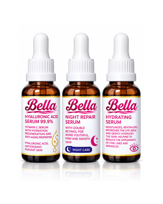 BELLA serum facial kit Dia, Noche, Contorno de ojos