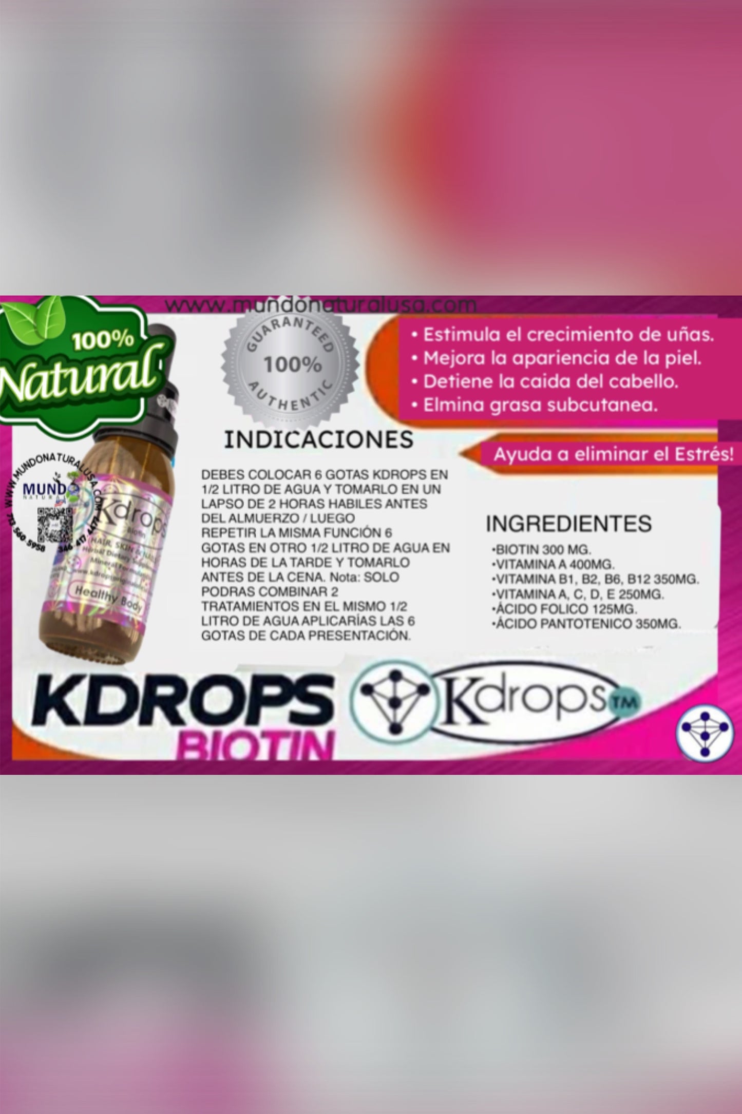 Kdrops Biotina