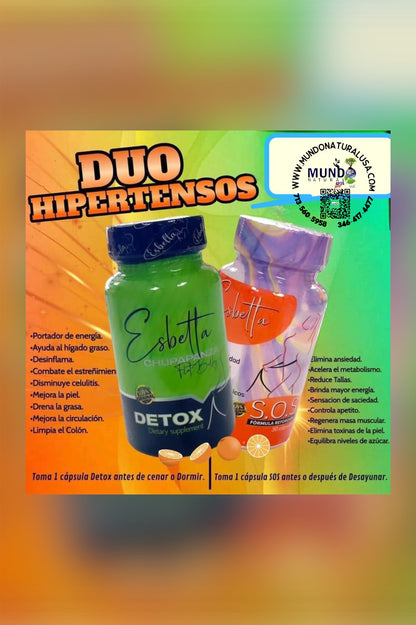 Esbelta Sos + Detox - diseñado para personas con alta presión y diabetes