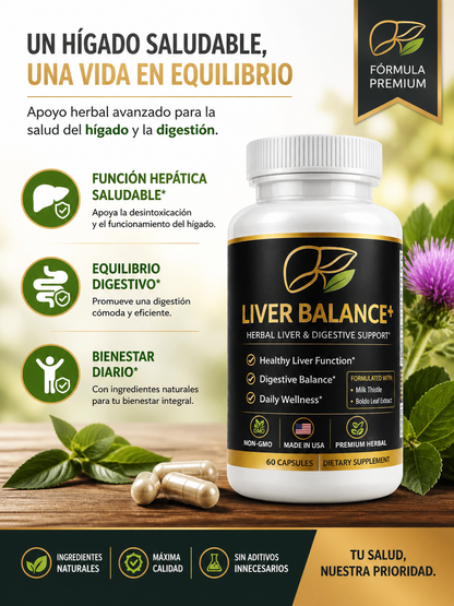 Liver Balance+ | Soporte Digestivo y Bienestar Diario | Fórmula Herbal Premium