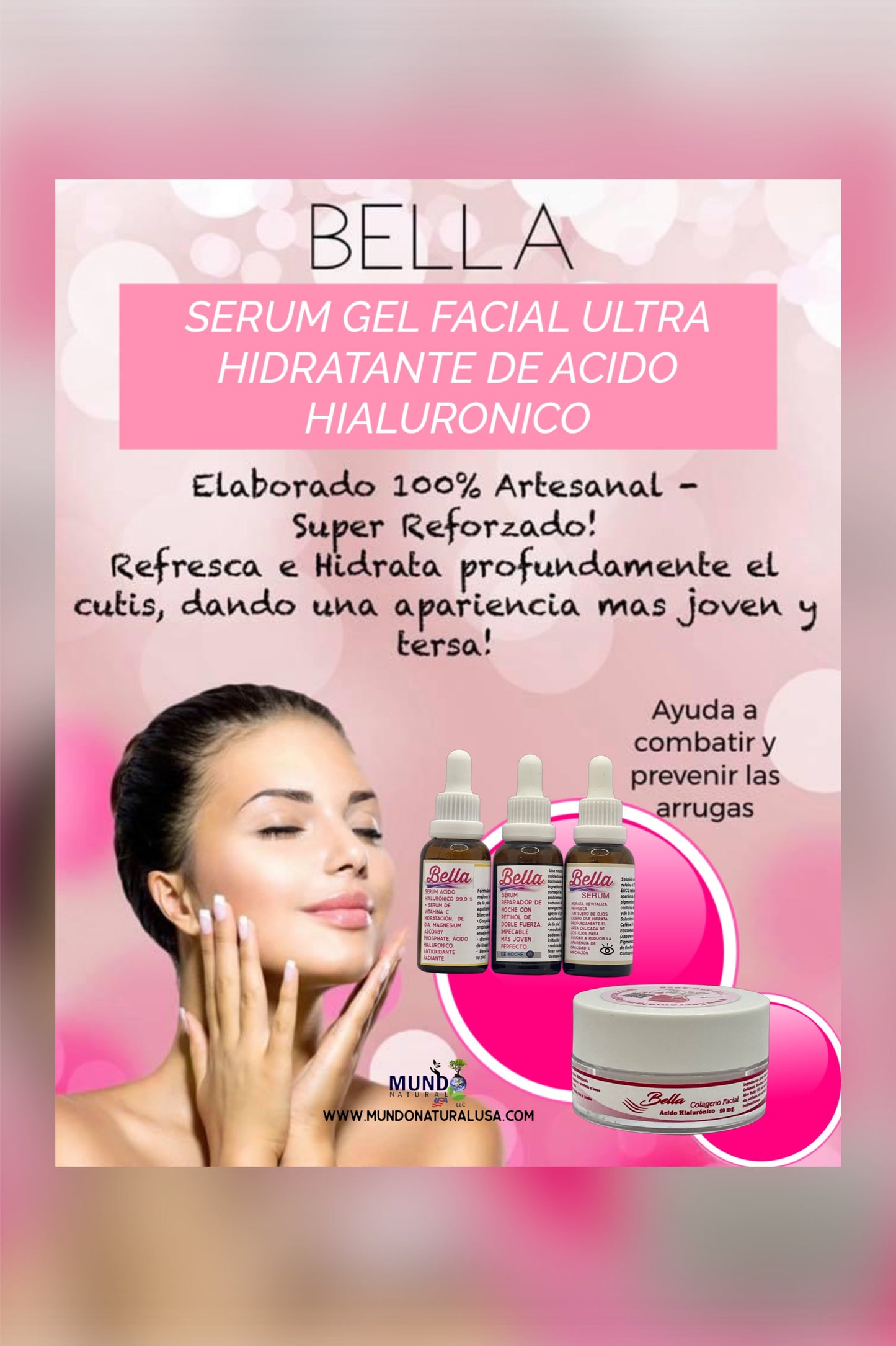 BELLA facial Gel Colageno ácido hialuronico