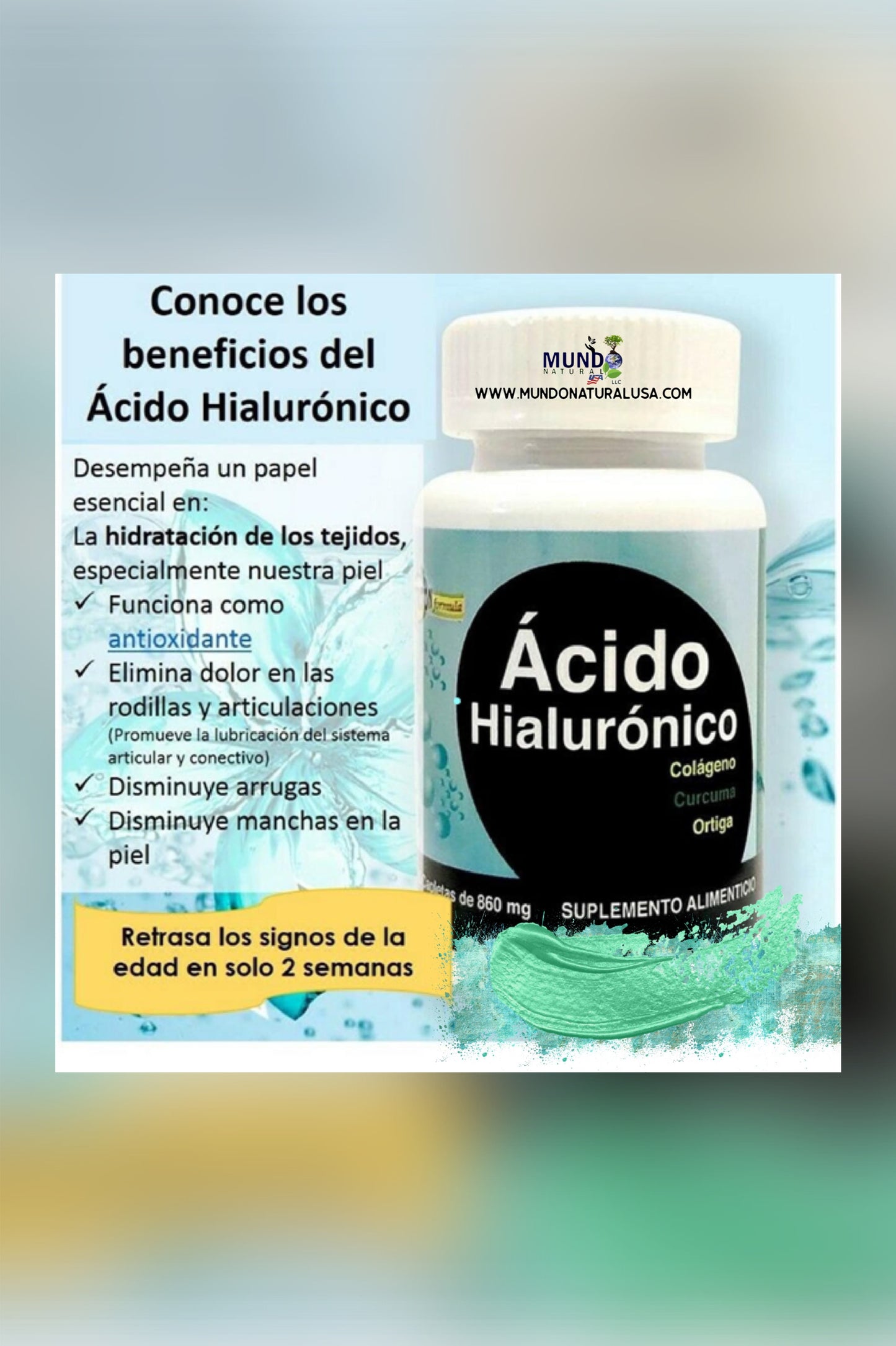 Acido Hialuronico con colageno, carcuma y ortiga