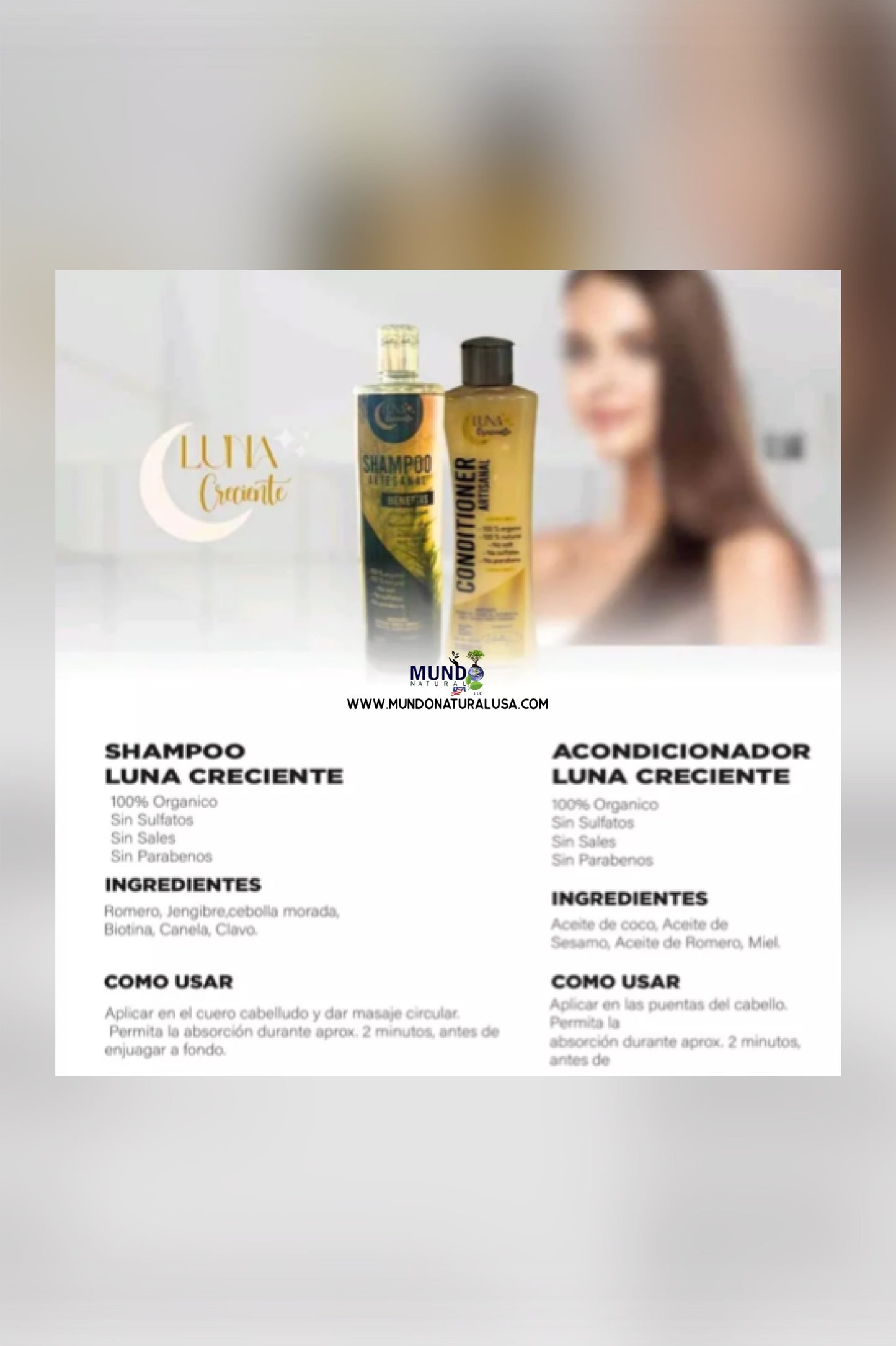 Esbelta Shampoo + Acondicionador Luna Creciente Artesanal de Romero